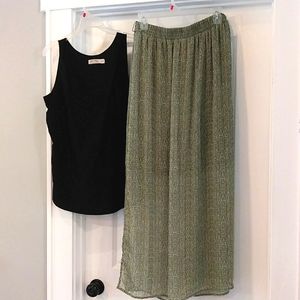 Maxi skirt & shirt outfit